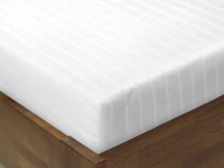 Damask fitted sheet white stripes 24/6 mm by Stofex.