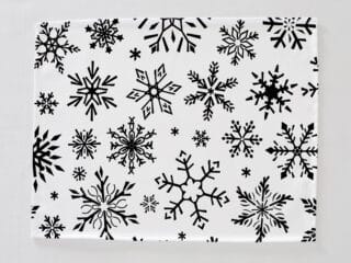 Christmas cotton placemat snowflakes on white by Stofex.