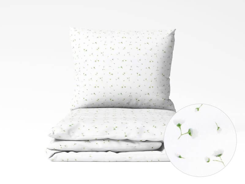 Cotton bed linen small flowers on white by Stofex.