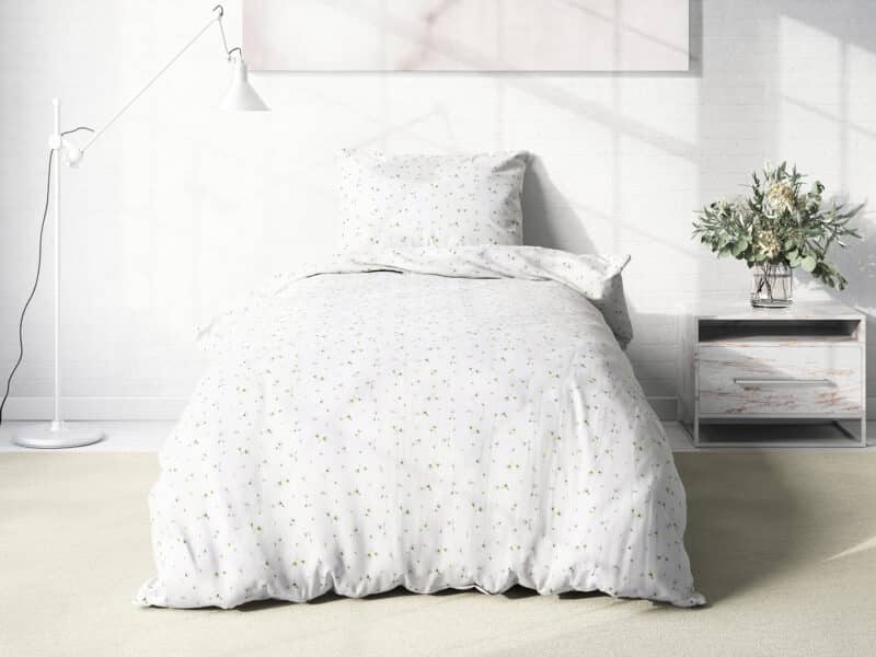 Cotton bed linen small flowers on white by Stofex.