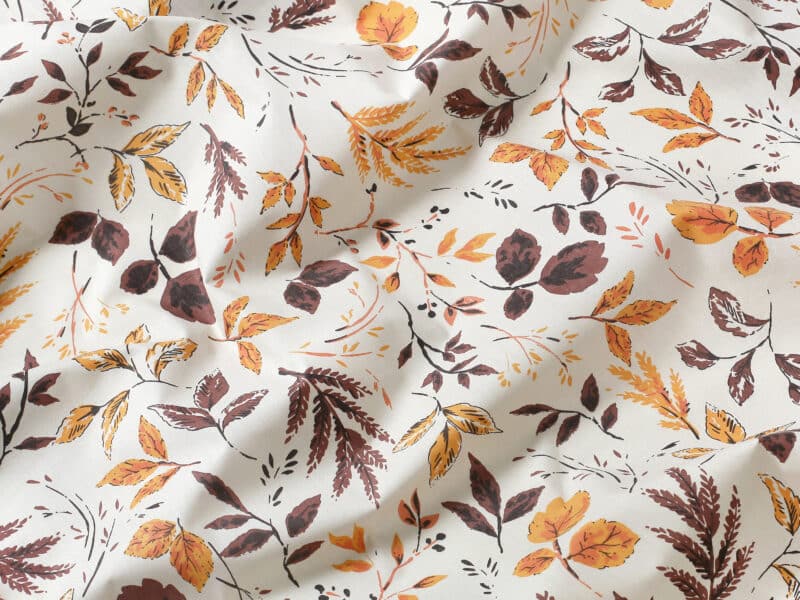 Cotton bed linen autumn leaves by Stofex.