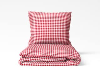 Cotton bed linen red checkered by Stofex.