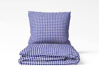 Cotton bed linen blue checkered by Stofex.