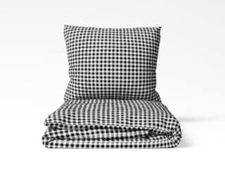 Cotton bed linen black checkered by Stofex.