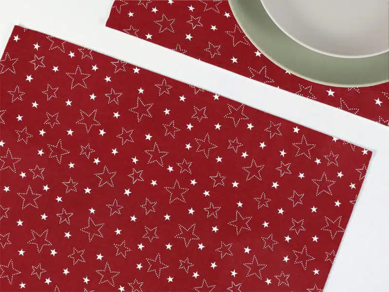 Cotton placemat stars on red by Stofex.