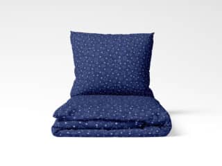 Christmas cotton bed linen white stars on blue by Stofex.