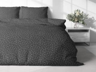 Christmas cotton bed linen white stars on grey by Stofex.