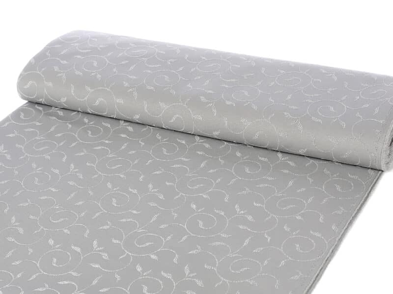 Teflon fabric with ornaments grey width 158 cm by Stofex.