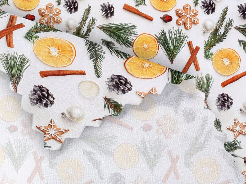 Christmas Teflon tablecloth gingerbread and orange by Stofex.