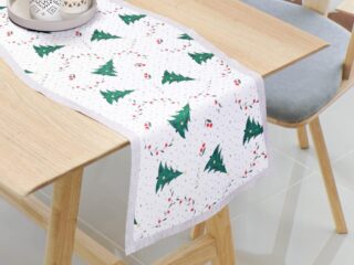 Christmas Teflon table runner Christmas trees by Stofex.