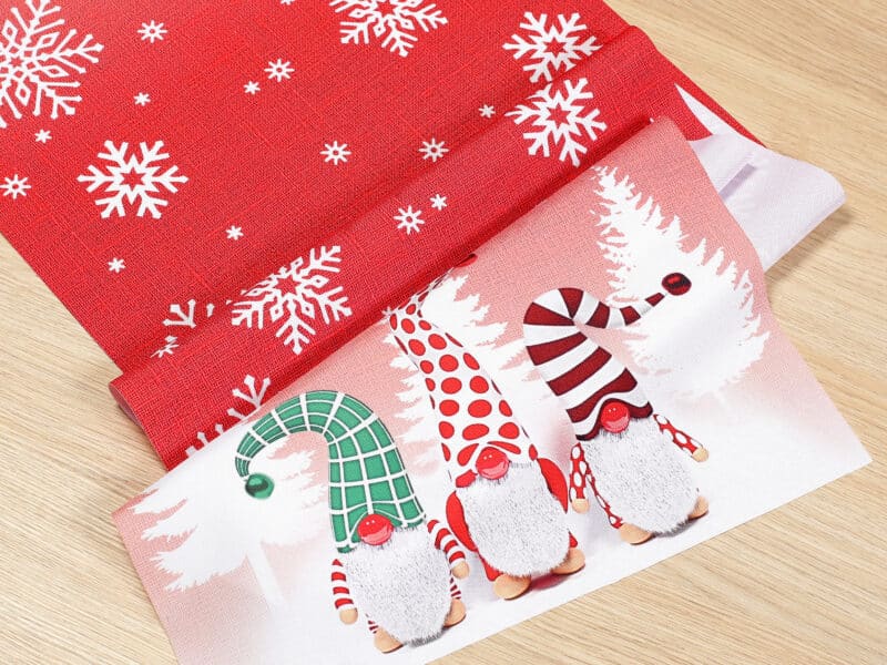 Christmas Teflon table runner Christmas elves by Stofex.