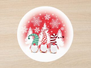 Christmas Teflon round placemat Christmas elves by Stofex.