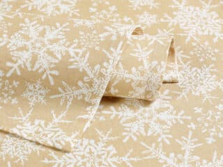 Christmas terra cotton placemat snowflakes on beige by Stofex.