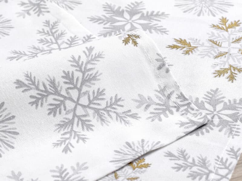 Christmas terra cotton placemat snowflakes on white by Stofex.