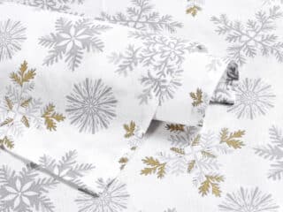 Christmas terra cotton placemat snowflakes on white by Stofex.