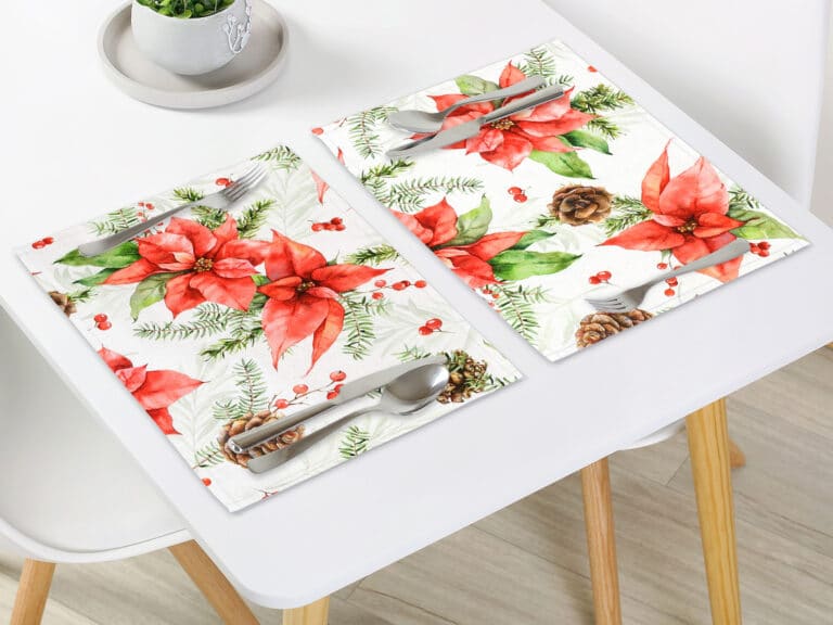 Christmas placemat Loneta Christmas flower by Stofex.