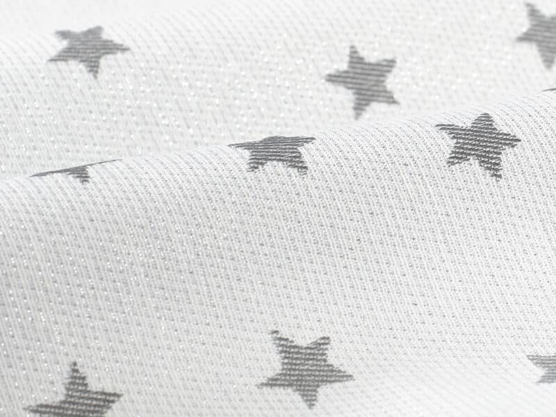 Christmas LONETA pillowcase grey stars on silver by Stofex.