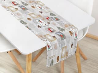 Christmas table runner Loneta rocking horse by Stofex.