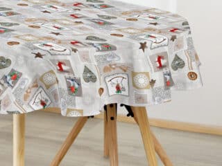 Christmas oval Loneta tablecloth rocking horse by Stofex.