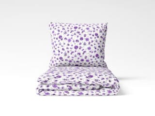 Satin bed linen pansies by Stofex.