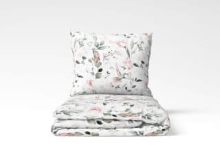 Satin bed linen pink hummingbirds by Stofex.