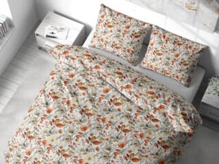 Satin bed linen autumn flowers by Stofex.