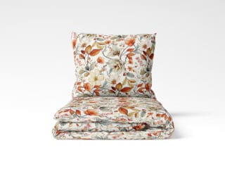 Satin bed linen autumn flowers by Stofex.