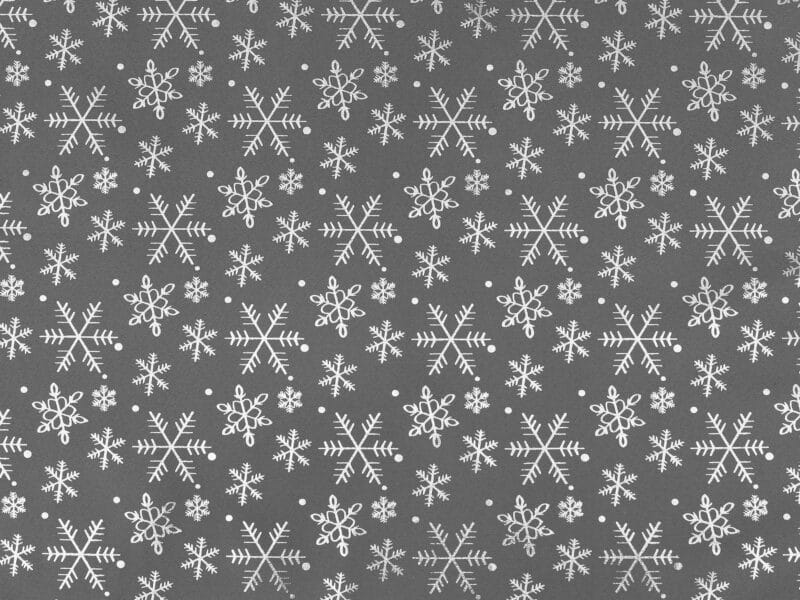 Christmas pillowcase silver snowflakes on grey by Stofex.