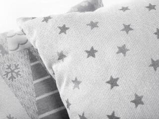 Christmas LONETA pillowcase grey stars on silver by Stofex.