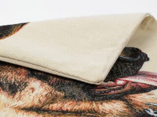 Tapestry pillowcase german shepherd on beige by Stofex.